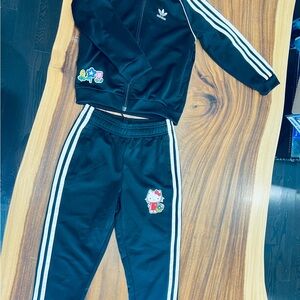 Adidas Kids Black Sweatpants & Jacket Set